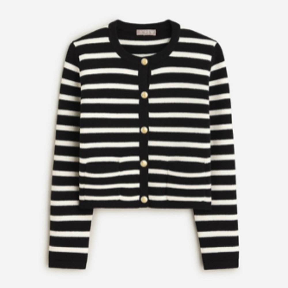 J. Crew Black and White Striped Sweater
